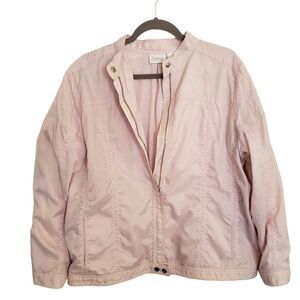 Chico's Zenergy Vintage Full Front Zip Snap Detail Lined Pink Jacket Size 3 (XL)